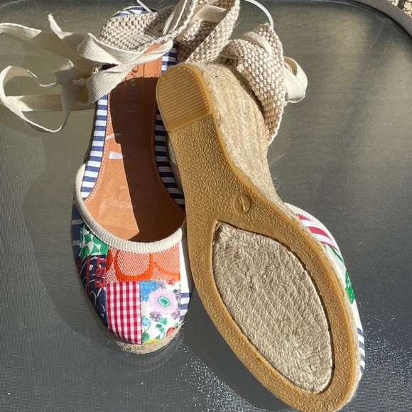Coach Anklewrap Pastel Print Canvas Espadrille Wedge - Picture 4 of 4